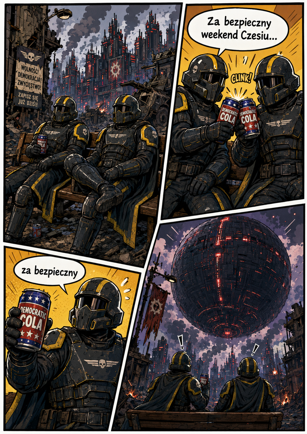 Komiksowy plakat Helldivers 2